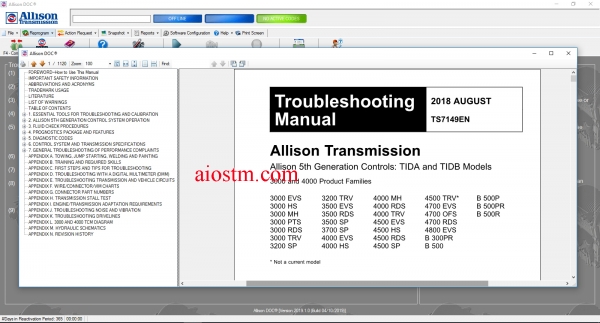 Universal-Allison-DOC-Build-Transmission-Diagnostic-Software-9